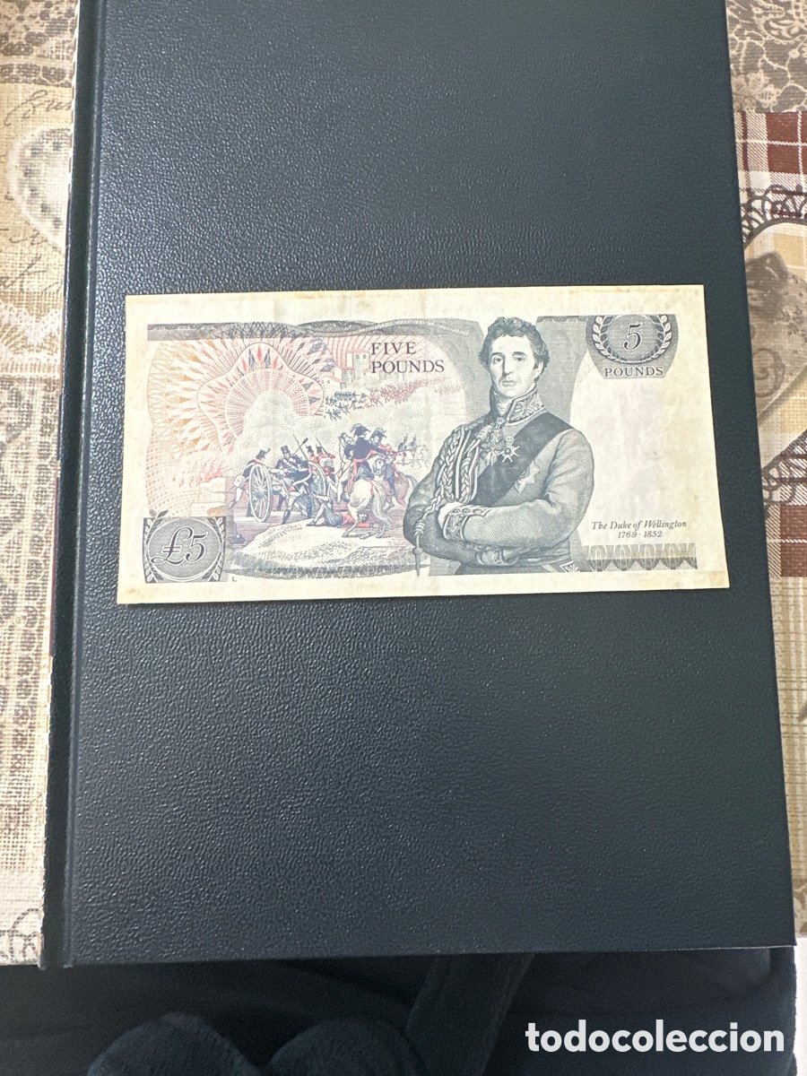 Billetes extranjeros: Billete de Inglaterra 5 libras a&ntilde;o 80/87 - Foto 2