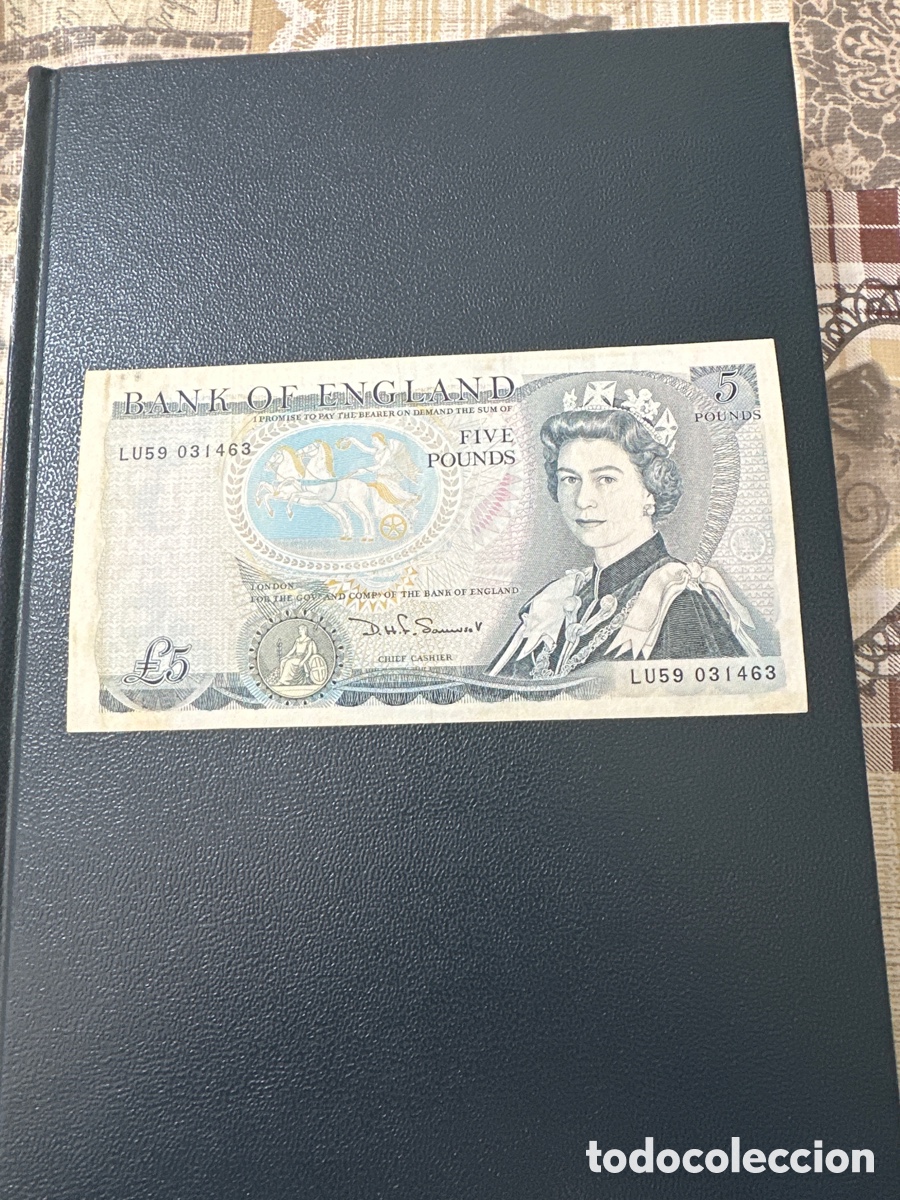 Billetes extranjeros: Billete de Inglaterra 5 libras a&ntilde;o 80/87 - Foto 1
