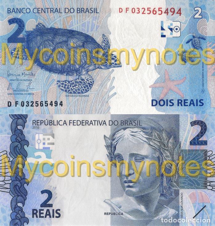 Billetes extranjeros: BRAZIL, 2 REAIS, 2016, Prefix DF, P252c, UNC - Foto 1