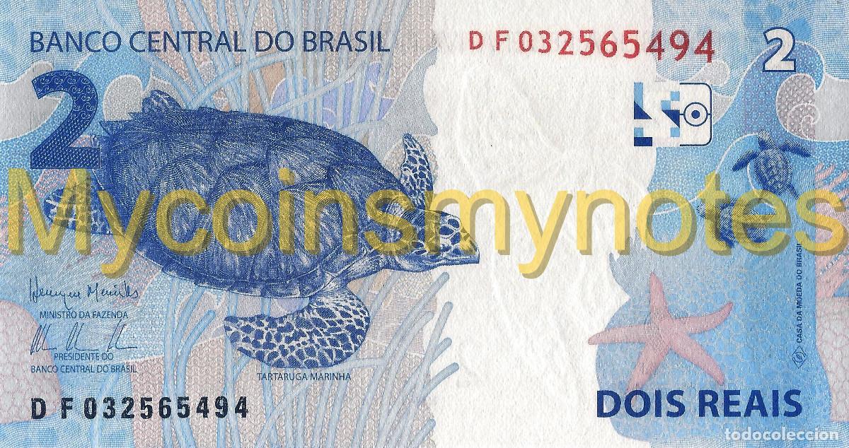 Billetes extranjeros: BRAZIL, 2 REAIS, 2016, Prefix DF, P252c, UNC - Foto 2