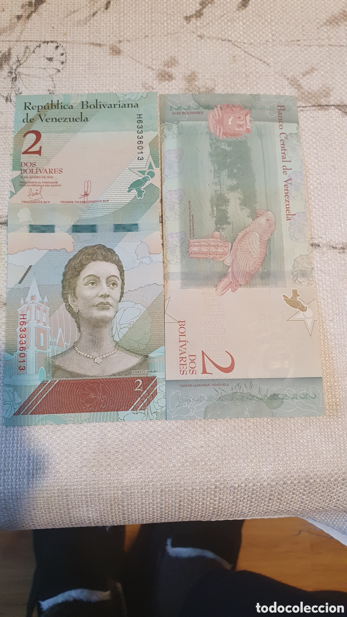 Billetes extranjeros: Billete 2 bol&iacute;vares 2018 sc - Foto 1