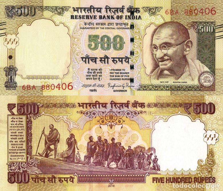 Billetes extranjeros: INDIA, 500 RUPEES, 2016, P106v, UNC - Foto 1