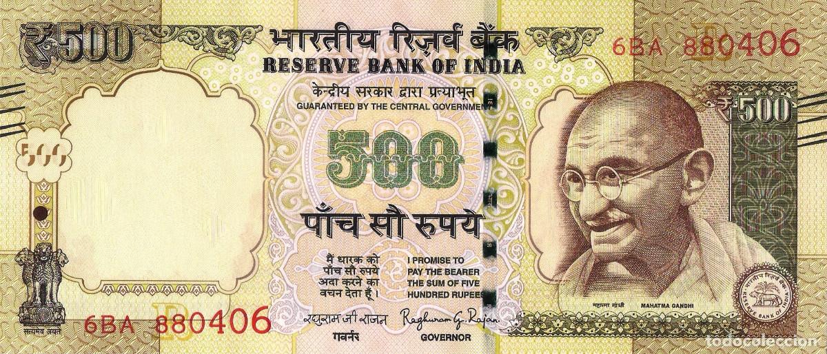 Billetes extranjeros: INDIA, 500 RUPEES, 2016, P106v, UNC - Foto 3