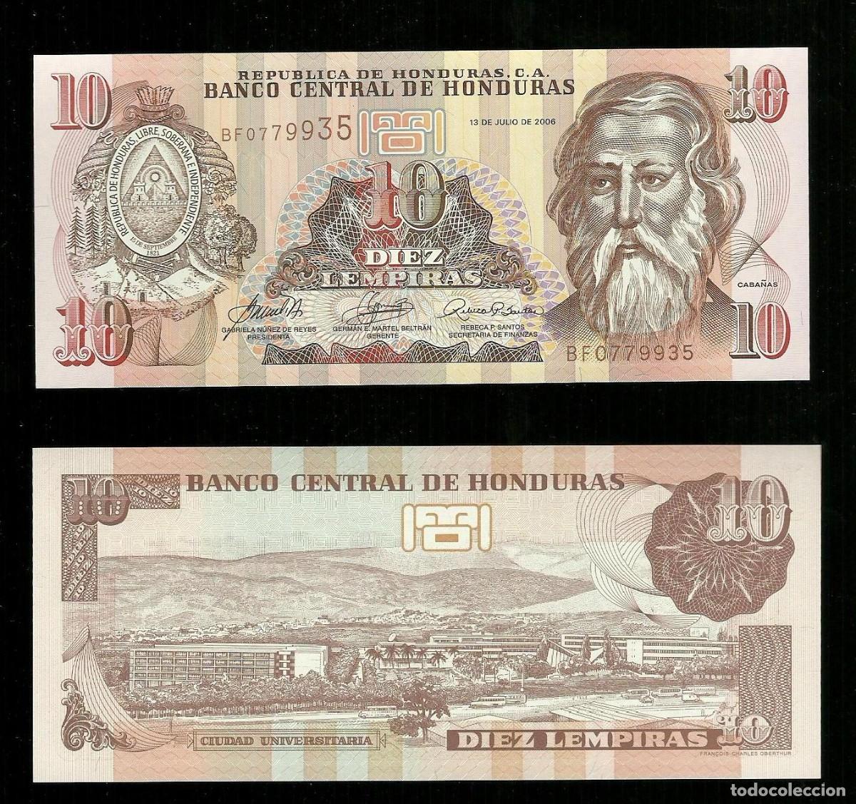 Billetes extranjeros: Honduras - 10 Lempiras - Unc pick. 86 - Foto 1