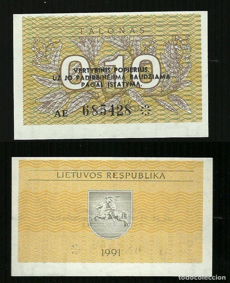 Billetes extranjeros: Lituania - 0,10 Talonas 1991 - UNC pick. 29 - Foto 1