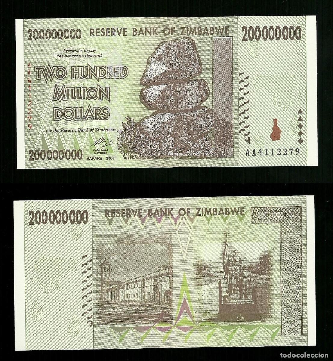 Billetes extranjeros: Zimbabwe - 200000000 Dollars - Unc pick. 81 - Foto 1