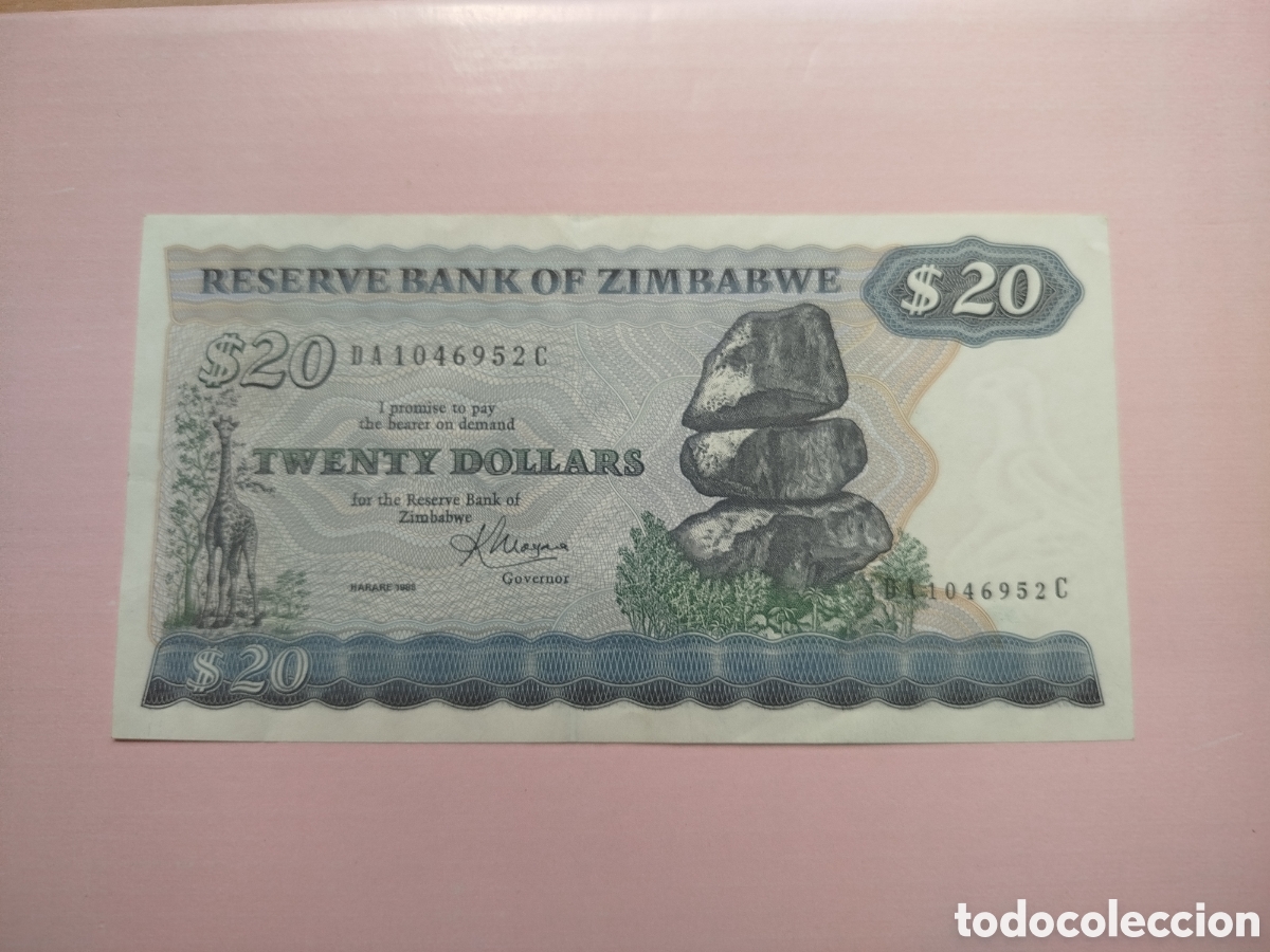 Billetes extranjeros: ZIMBABWE BILLETE DE 20 DOLLARS DE 1983 - Foto 1