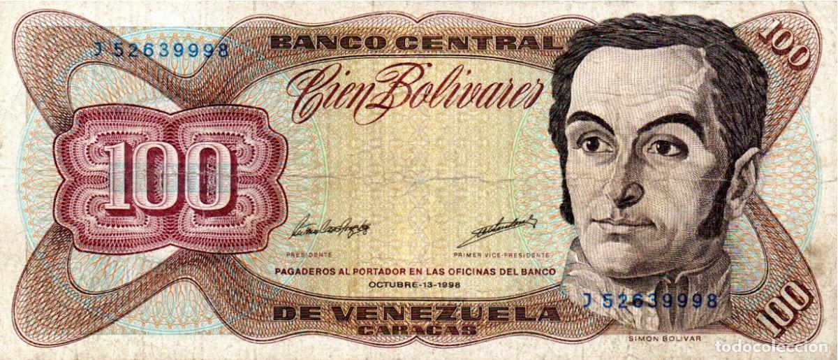 International Banknotes: VENEZUELA 1998, 100 BOLIVARES, P-66f, CIRCULADO; 2 ESCANER