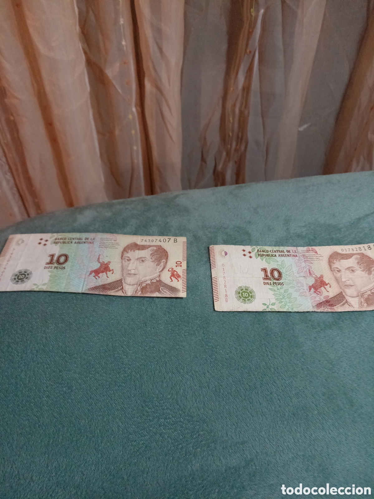 Billetes extranjeros: Dos billetes de 10 pesos, Argentina - Foto 1