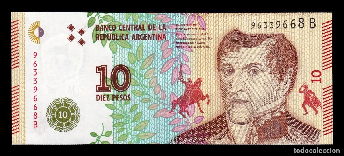 Billetes extranjeros: Argentina 10 Pesos Manuel Belgrano 2016 Pick 360 Sc Unc