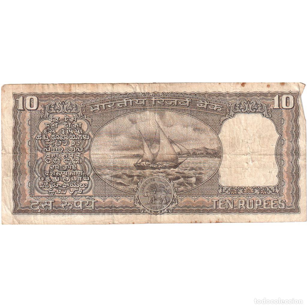 Billetes extranjeros: [#1292461] Billete, 10 Rupees, India, BC+ - Foto 2