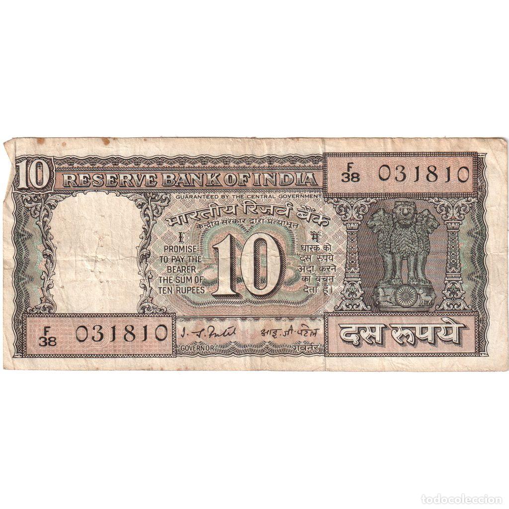 Billetes extranjeros: [#1292461] Billete, 10 Rupees, India, BC+ - Foto 1