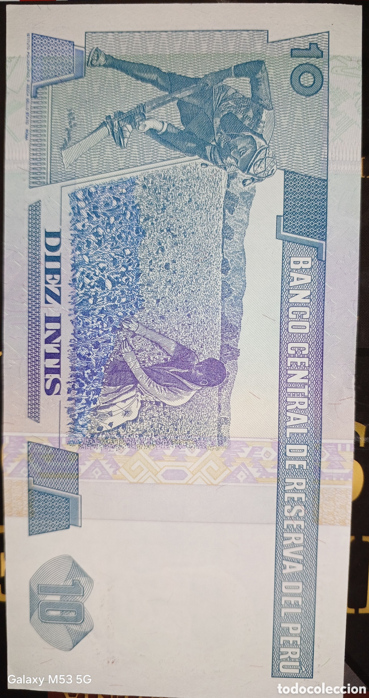 Billetes extranjeros: #Banco Central Del PERU 1987 , 10 intis sin circular - Foto 2