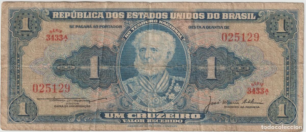 Billetes extranjeros: Billete Brasil, 1 Cruzeiro - Foto 1
