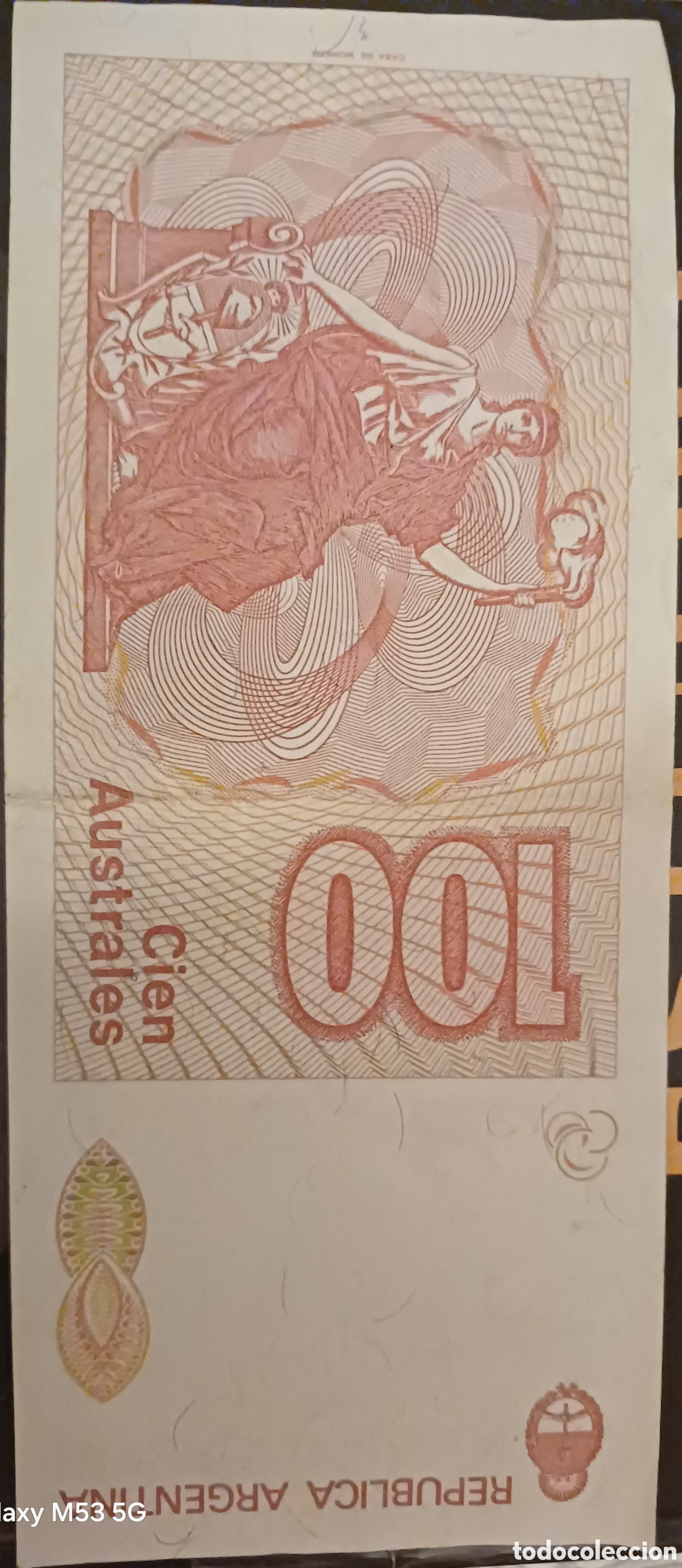 Billetes extranjeros: Rep&uacute;blica Argentina 1985 100australes sin circular - Foto 2