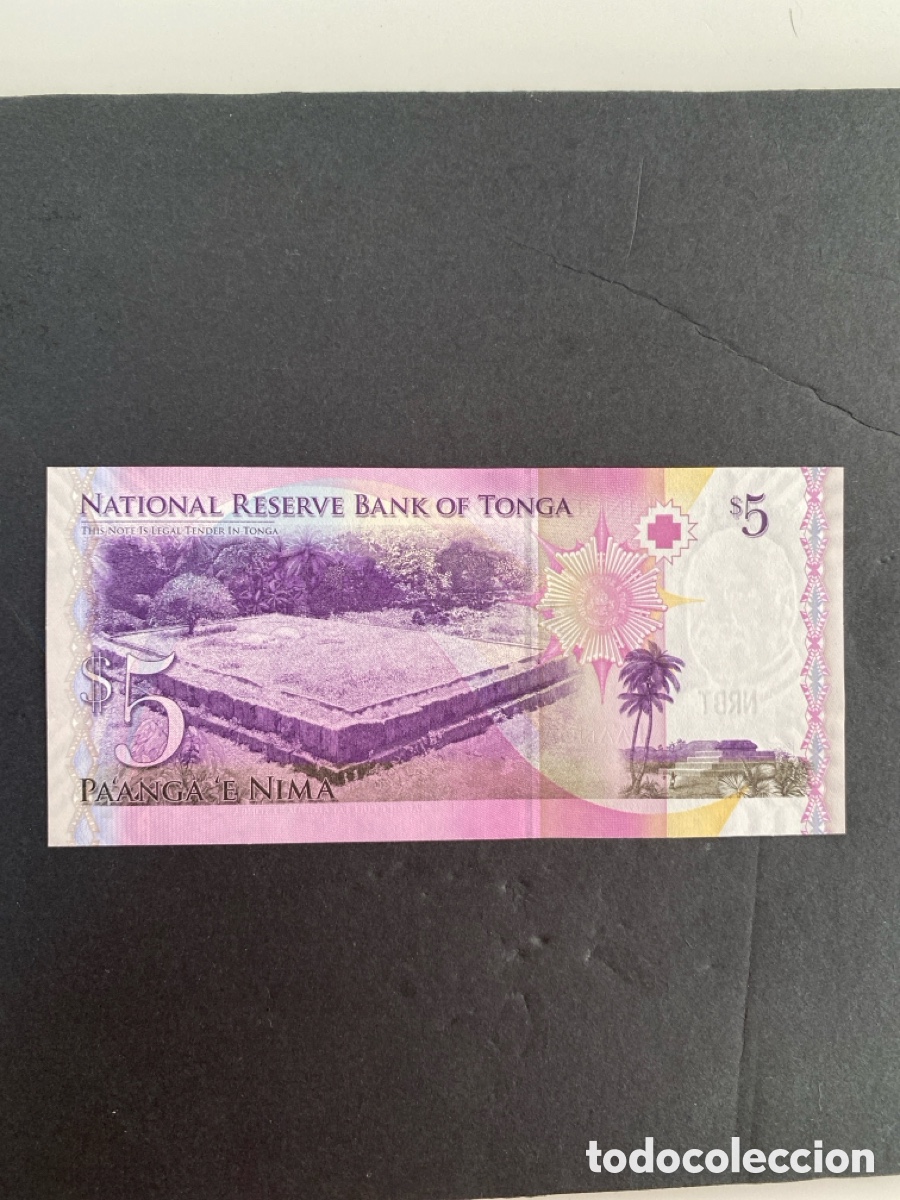 Billetes extranjeros: Billete de Tonga 5 nima - Foto 2