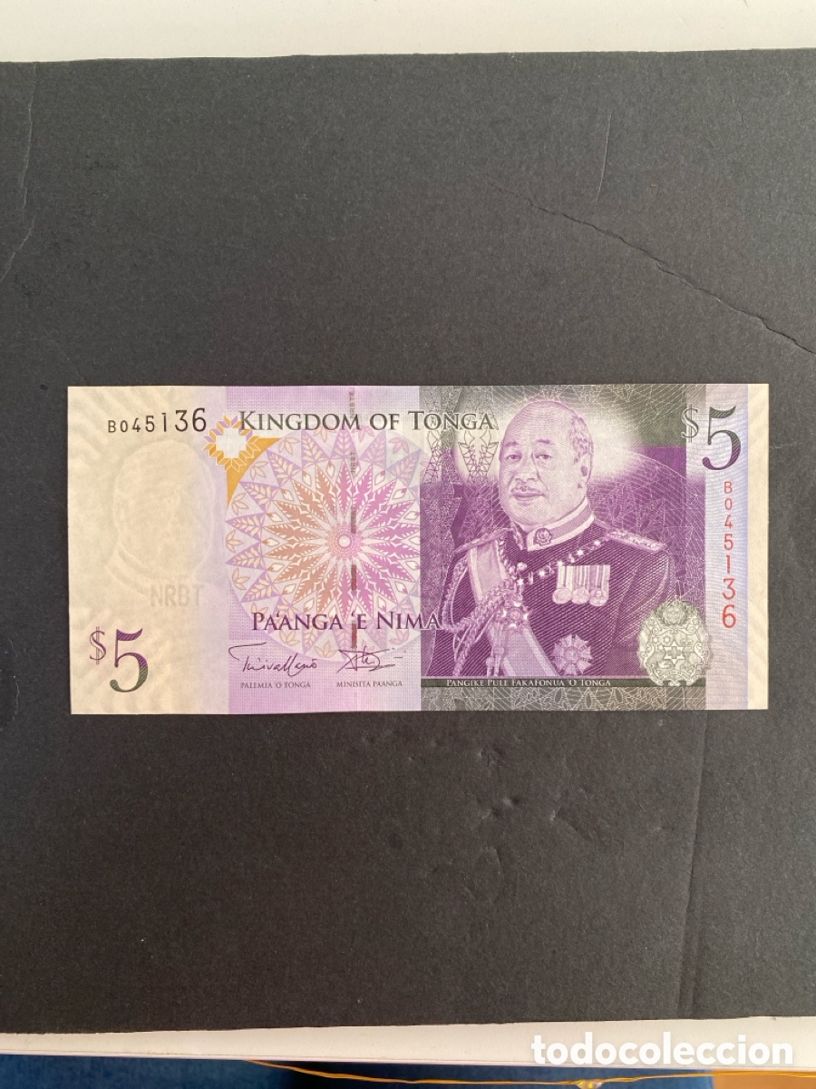 Billetes extranjeros: Billete de Tonga 5 nima - Foto 1