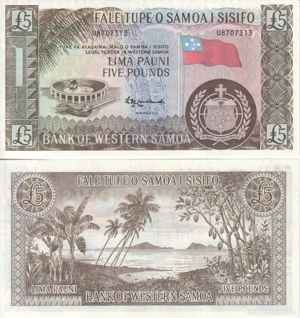 Billetes extranjeros: Samoa 5 pounds Pick 15 Cs SC/UNC