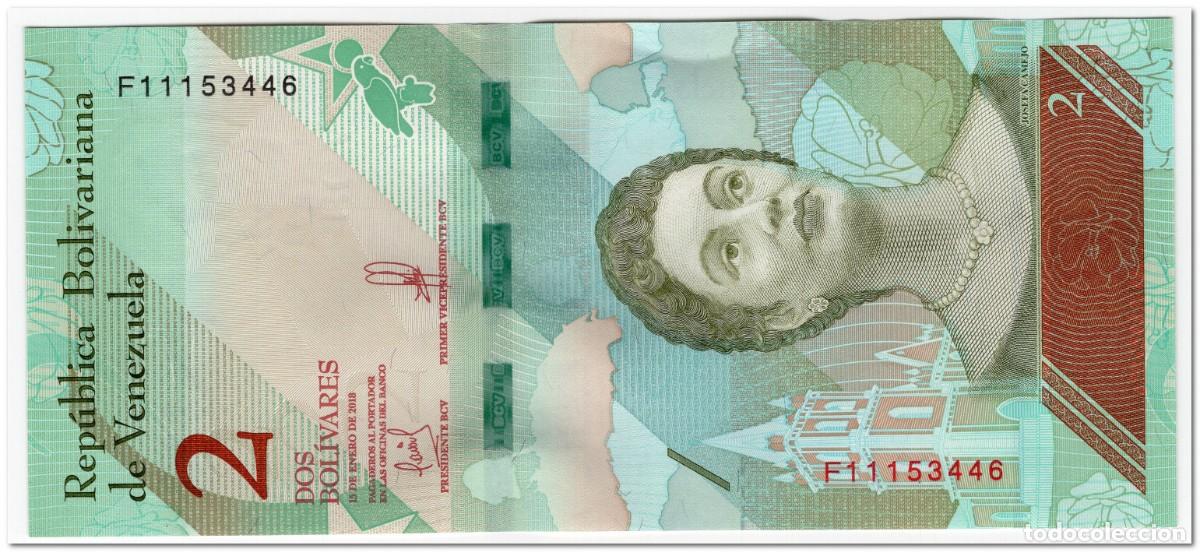 Billetes extranjeros: VENEZUELA,2 BOLIVARES,2018,P.101,UNC