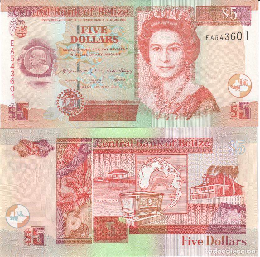 Billetes extranjeros: Belice 5 dollars del 2020 Pick 67 SC/UNC - Foto 1