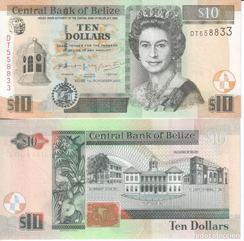 Billetes extranjeros: Belice 10 dollars del 2020 Pick 68 e SC/UNC - Foto 1