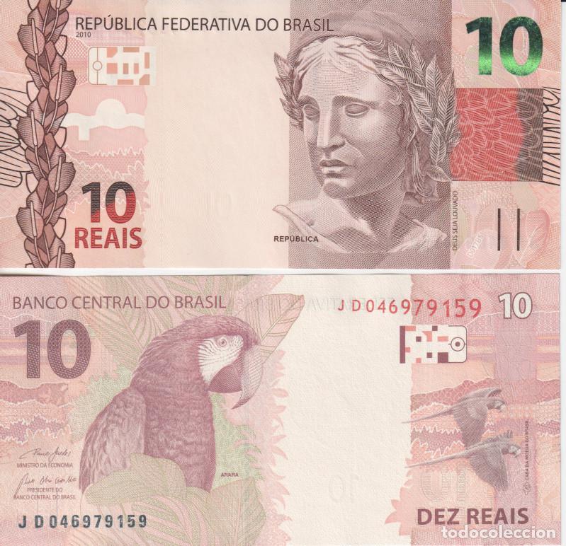 Billetes extranjeros: Brasil 10 reais del 2010 Pick 254 (e) SC/UNC - Foto 1