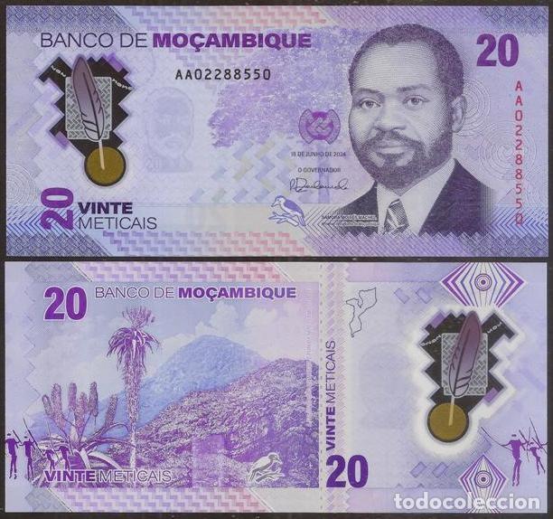 Billetes extranjeros: MOZAMBIQUE. 20 meticais 16.06.2024. POLIMERO. S/C.