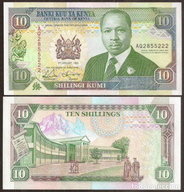 Billetes extranjeros: KENIA. 10 shilingi 2.1. 1992. Pick 24d. S/C - Foto 1