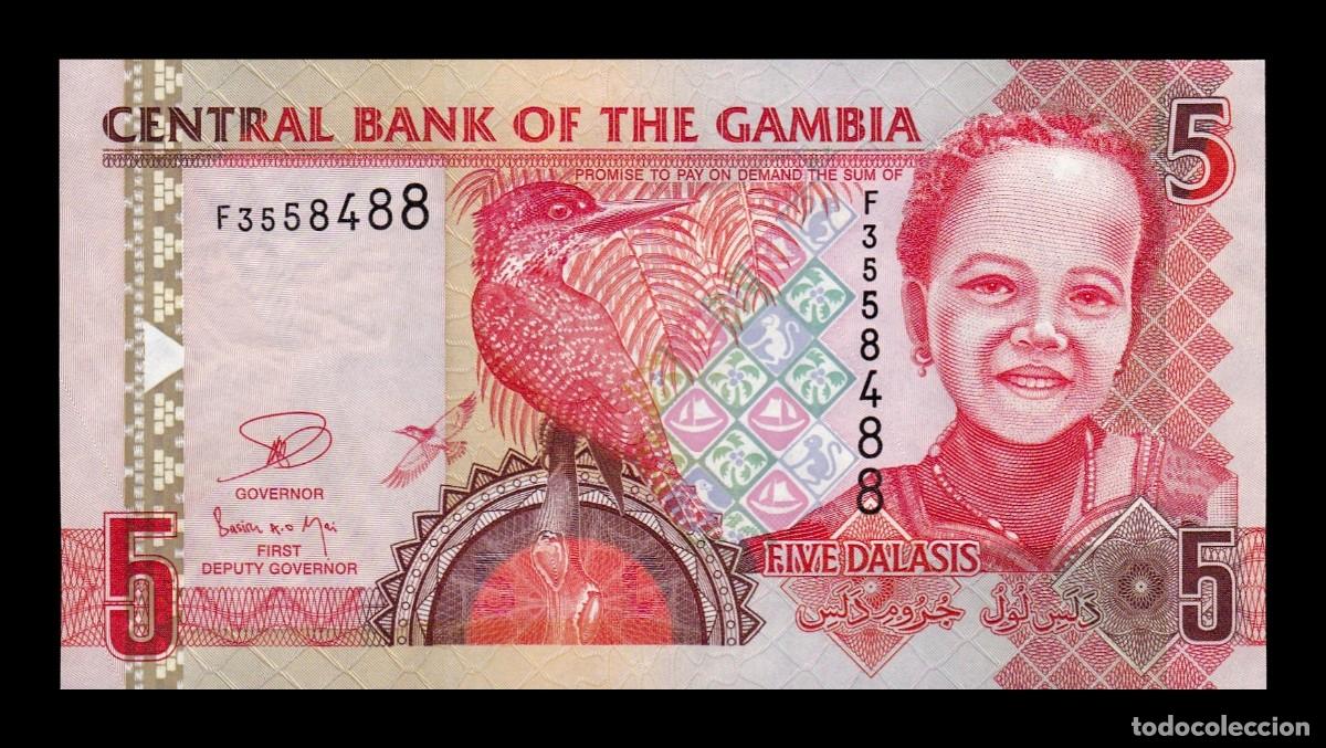 Billetes extranjeros: Gambia 5 Dalasis 2013 Pick 25c Sc Unc - Foto 1