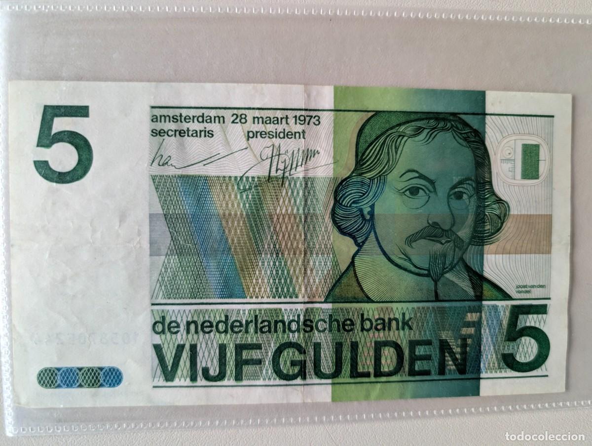 Billetes extranjeros: BILLETE DE 5 FLORINES - HOLANDA A&Ntilde;O 1973 - Foto 1