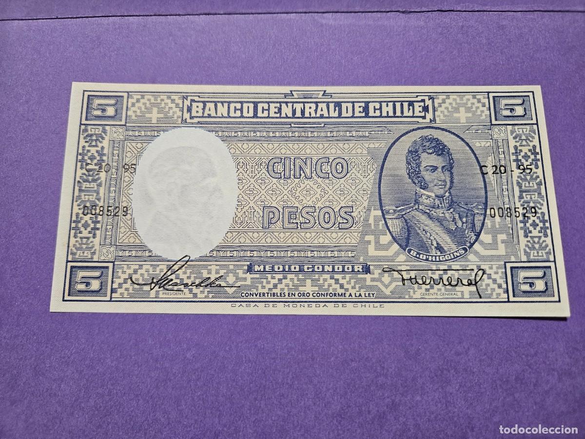 Billetes extranjeros: CHILE 5 PESOS 1957-58 S/C - Foto 1
