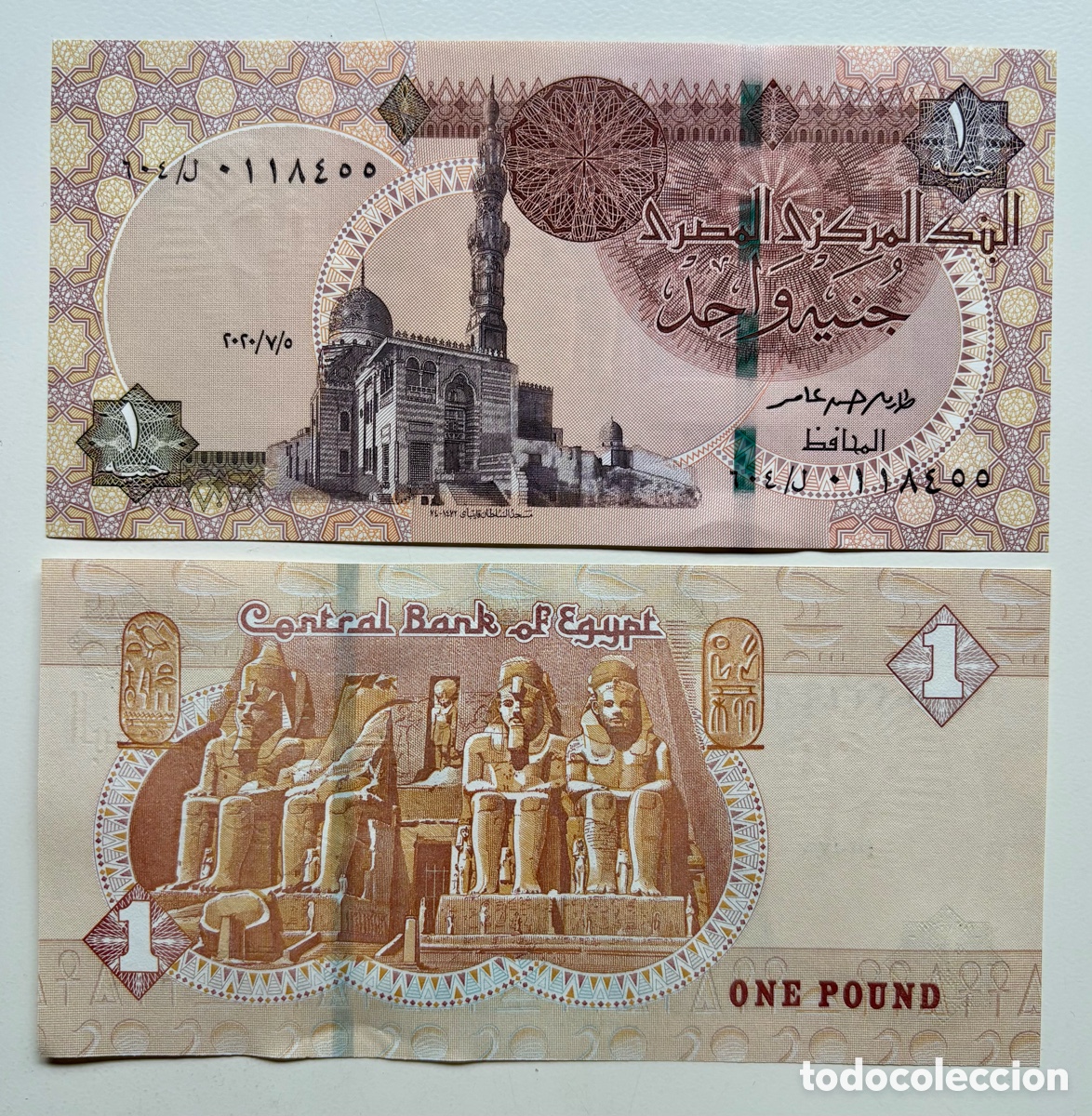 Billetes extranjeros: Billete EGIPTO 1 Libra (2020) SC - Foto 1