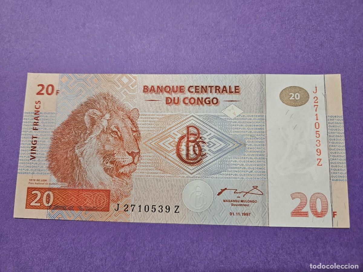 Billetes extranjeros: CONGO 20 FRANCOS 1997 S/C PICK=88 - Foto 1