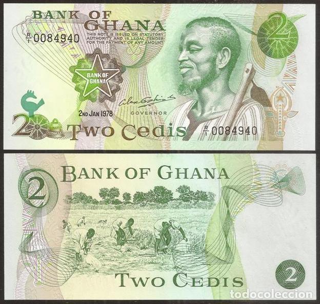 Billetes extranjeros: GHANA. 2 cedis 2.1. 1978. S/C. - Foto 1