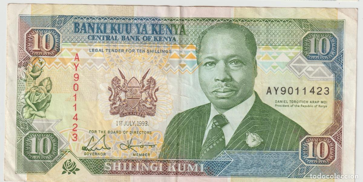 Billetes extranjeros: Billete Kenya 1993, 10 Chelines - Foto 1