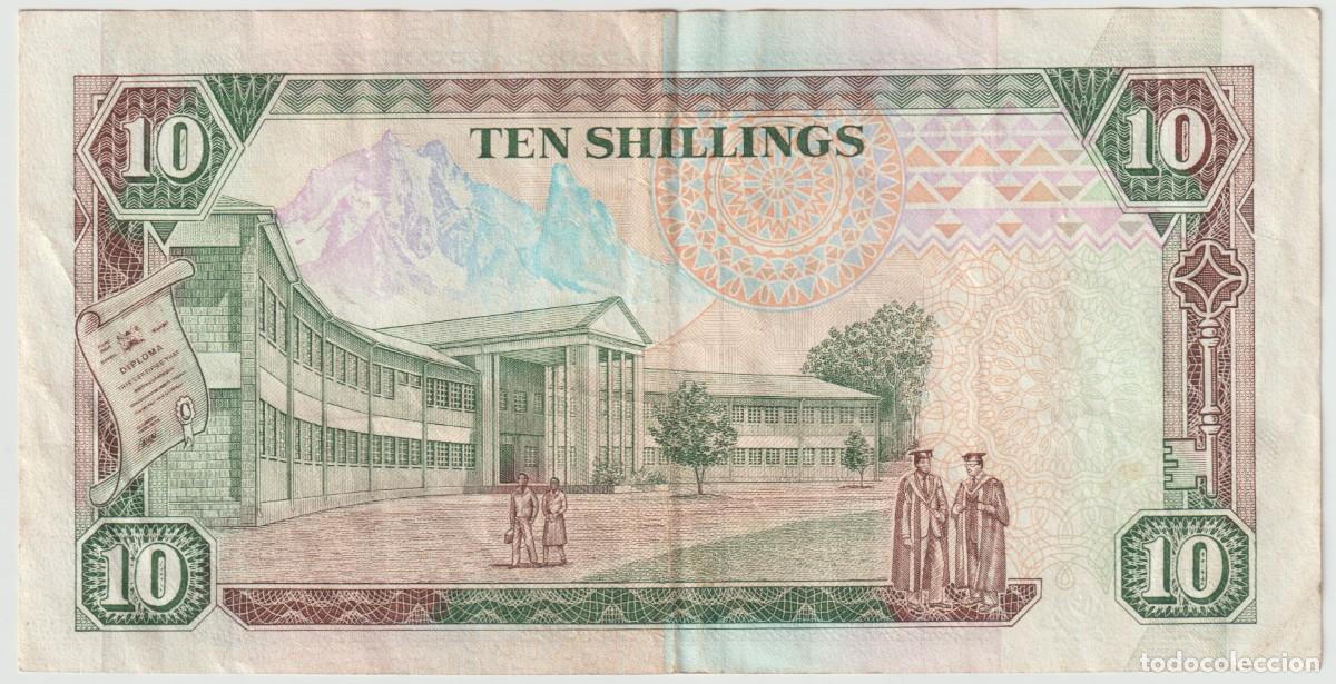 Billetes extranjeros: Billete Kenya 1993, 10 Chelines - Foto 2