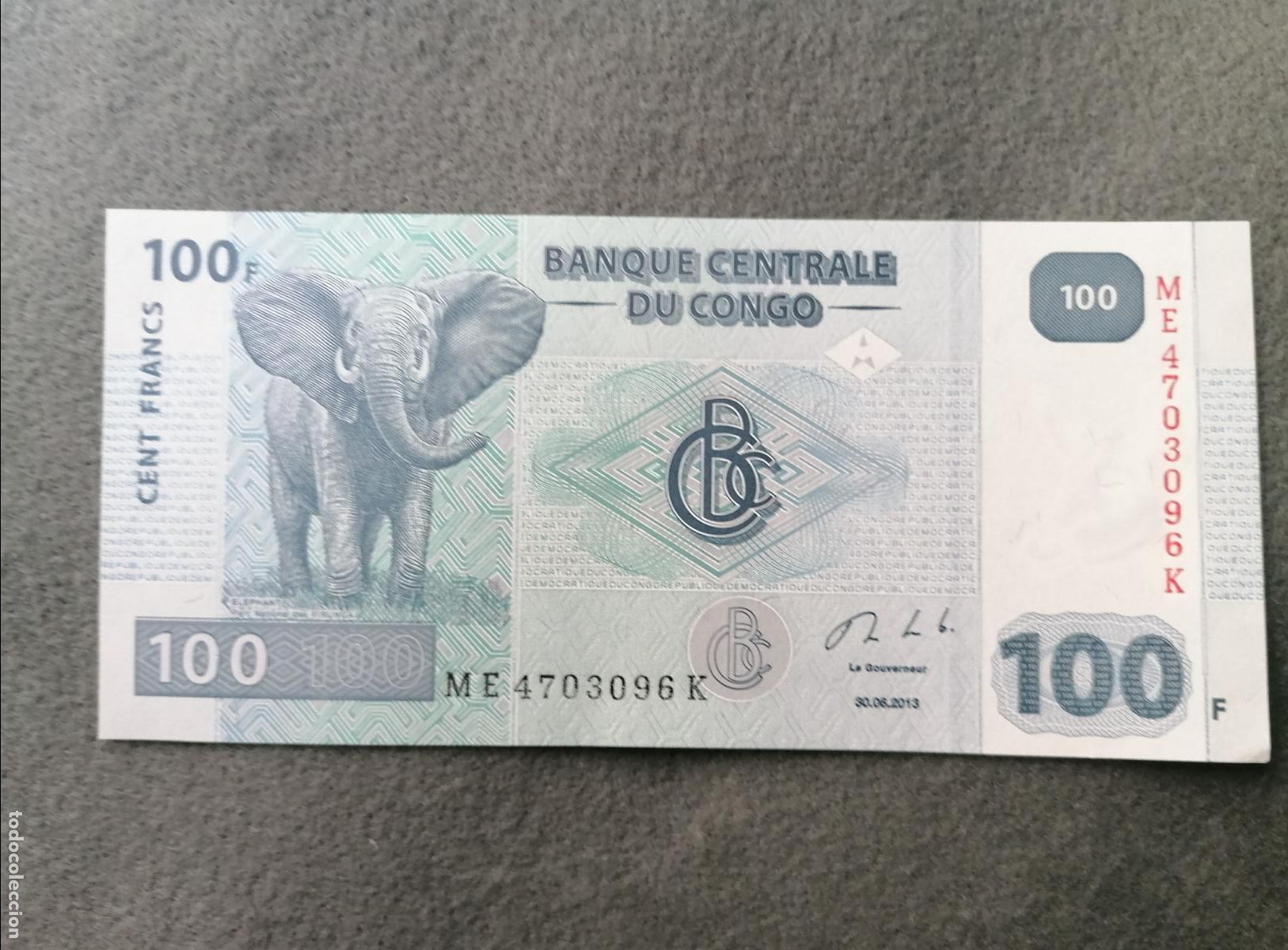 Billetes extranjeros: Congo 100 francos 2013, CjAl 1 - Foto 1