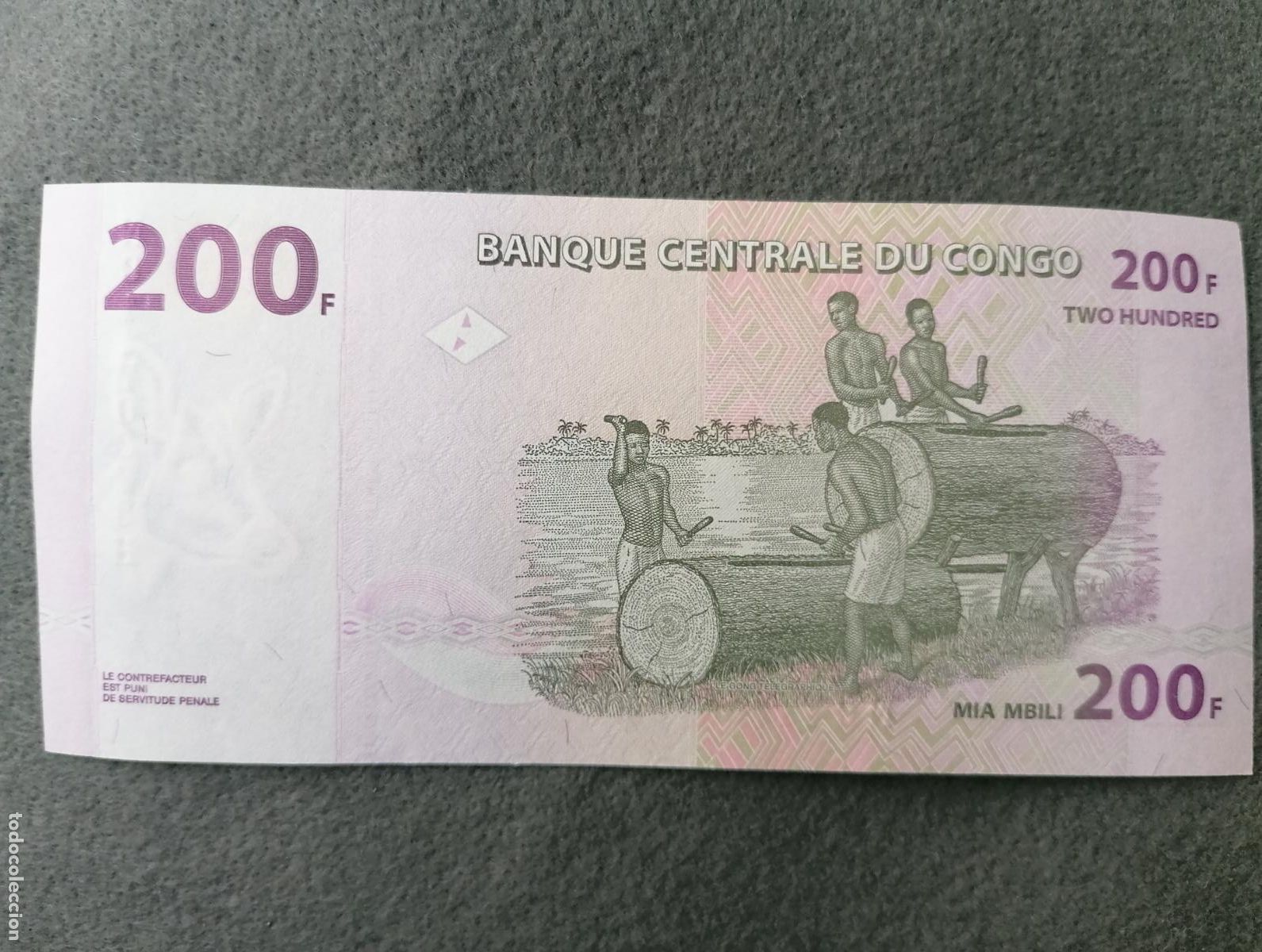 Billetes extranjeros: Congo 200 francos 2007, CjAl 1 - Foto 2
