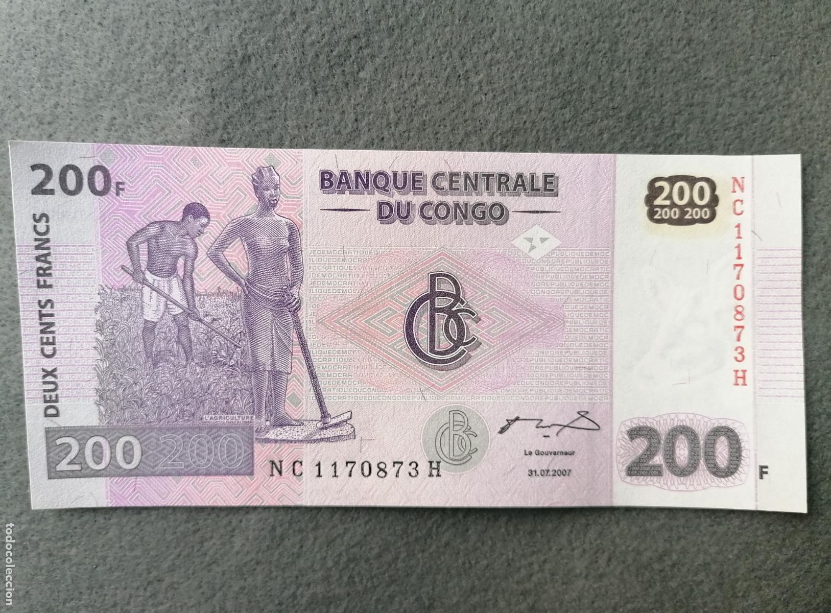 Billetes extranjeros: Congo 200 francos 2007, CjAl 1 - Foto 1