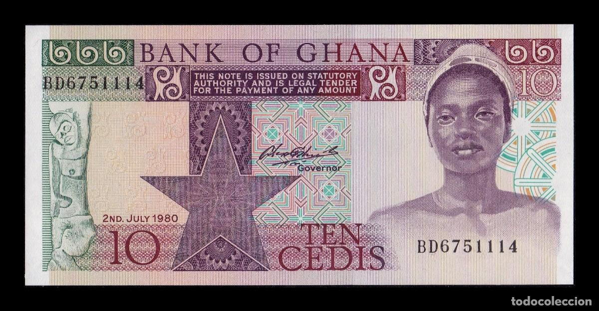 Billetes extranjeros: Ghana 10 Cedis 1980 Pick 20c Sc Unc - Foto 1