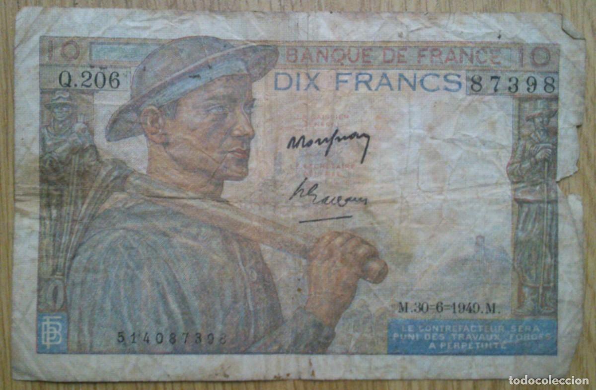 Billetes extranjeros: BILLETE 10 FRANCOS. FRANCIA 1949 - Foto 1