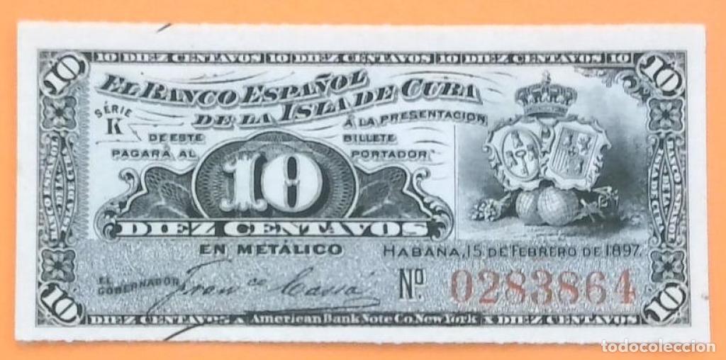 Billetes extranjeros: Cuba, 10 Centavos 1897 - 52a - (SC / UNC) [0283864] - Foto 1