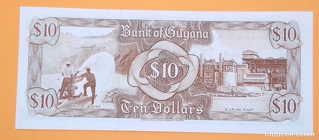 Billetes extranjeros: Guyana, 10 Dollars ND - 23f - (SC / UNC) [A/26781901] - Foto 2
