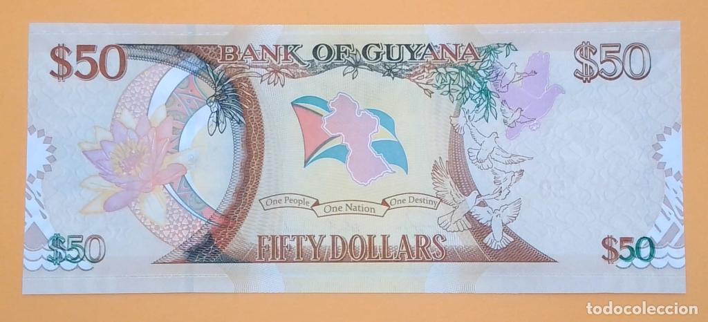 Billetes extranjeros: Guyana, 50 Dollars 2016 - P41 - (SC / UNC) [AA139144] - Foto 2