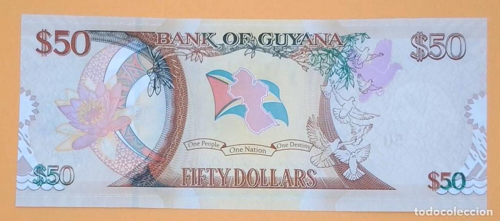 Billetes extranjeros: Guyana, 50 Dollars 2016 - P41 - (SC / UNC) [AA139146] - Foto 2