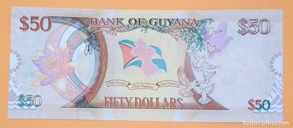 Billetes extranjeros: Guyana, 50 Dollars 2016 - P41 - (SC / UNC) [AA139149] - Foto 2