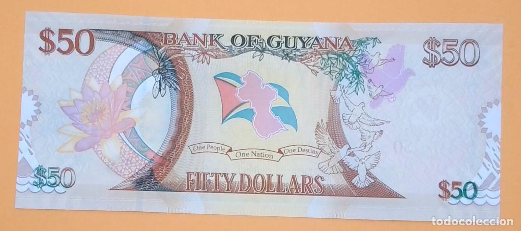 Billetes extranjeros: Guyana, 50 Dollars 2016 - P41 - (SC / UNC) [AA139147] - Foto 2