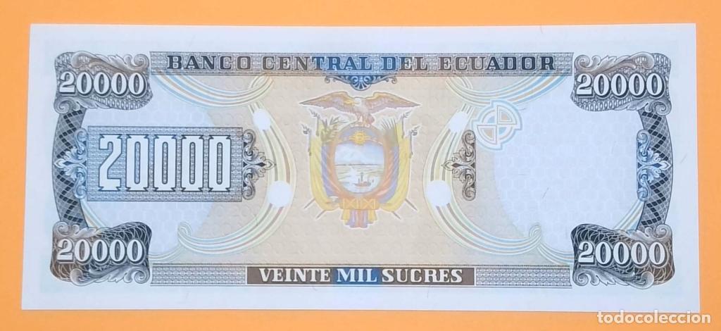 Billetes extranjeros: Ecuador, 20.000 Sucres 1995-1999 - 129 - (SC / UNC) [05927290] - Foto 2