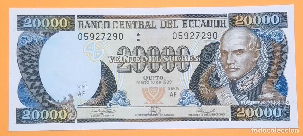 Billetes extranjeros: Ecuador, 20.000 Sucres 1995-1999 - 129 - (SC / UNC) [05927290] - Foto 1