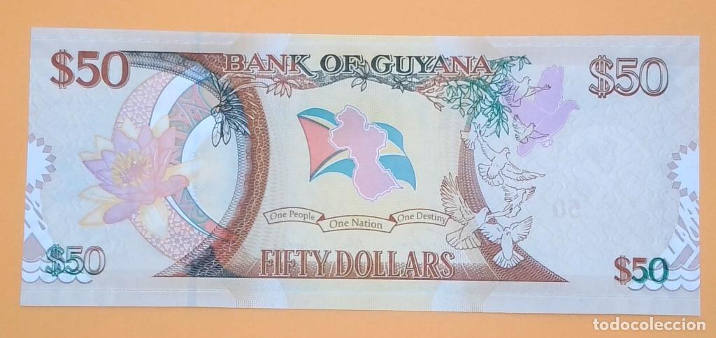 Billetes extranjeros: Guyana, 50 Dollars 2016 - P41 - (SC / UNC) [AA139145] - Foto 2